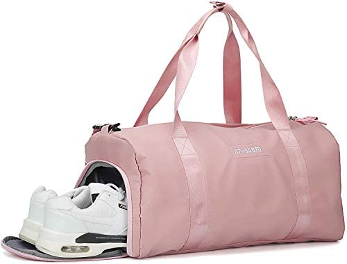 Sports Gym Bag PINK Travel Duffle Bag Dry Wet Pocket & Shoes Compartment  for Women and Men (black gym bag with Shoes Compartment)