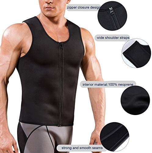 Men Waist Trainer Vest Neoprene Sauna Suit Corset Body Shaper Zipper Tank  Top Workout Shirt7664241 From Lxcn, $17.17