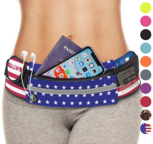 Sports Waist Pack, Ultra Slim Bounce Pouch Fitness Workout Belt Exercise  Bag for Hiking Cycling Climbing, Support Up to 6.9 Smartphone Running Gym