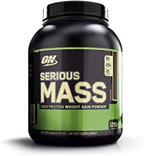  Optimum Nutrition Serious Mass Weight Gainer Protein Powder,  Vitamin C, Zinc and Vitamin D for Immune Support, Chocolate, 12 Pound  (Packaging May Vary) : Health & Household